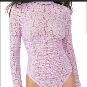 Free People size medium Day N Night lace floral ruched bodysuit
